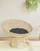 vidaXL Кръгла възглавница черна карирана Ø 60 x 11 см оксфордски плат