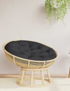 vidaXL Кръгла възглавница черна Ø 100 x11 см Оксфорд плат