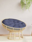 vidaXL Кръгла възглавница нейви синьо Ø 100x11 см Оксфорд плат