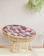 vidaXL Кръгла възглавница с червен кариран мотив Ø 100 x 11 см оксфордски плат