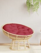 vidaXL Кръгла възглавница виненочервена Ø 100 x11 см Оксфорд плат