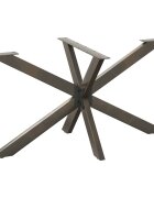 vidaXL Крак за трапезарна маса форма на паяк черен 150x78x(72-73) см стомана