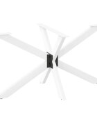 vidaXL Крак за трапезна маса форма на паяк бял 120x68x(72-73) см стомана