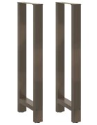 vidaXL Крака за бар маса естествена стомана 2 бр. 40 x (110-111) см стомана