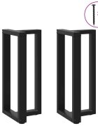 vidaXL Крака за бар маса Т-образни 2 бр. черни 40x35x(90-91) см стомана
