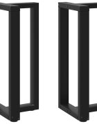 vidaXL Крака за бар маса Т-образни 2 бр. черни 50x35x(90-91) см стомана