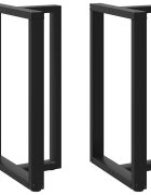 vidaXL Крака за бар маса Т-образни 2 бр. черни 60x35x(100-101) см стомана