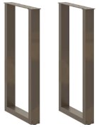 vidaXL Крака за бар маса U-образни 2 бр. естествена стомана 50 x (90-91) см стомана