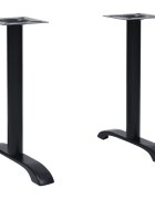 vidaXL Крака за бистро маси 2 бр черен 61x8x72 см чугун