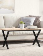 vidaXL Крака за кафе маса X-рамка 90x30x43 см стомана