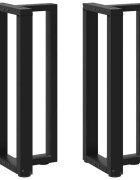 vidaXL Крака за конзолна маса Т-образни 2 бр. черни 25x28x(72-73) см стомана