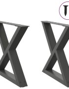 vidaXL Крака за масичка за кафе 2 бр. антрацит 60 x (42-433) см стомана