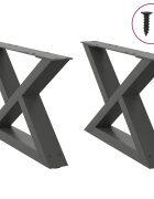 vidaXL Крака за масичка за кафе 2 бр. антрацит 60x(30-313) см стомана