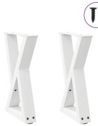 vidaXL Крака за масичка за кафе 2 бр. бели 28 x (42-433) см стомана