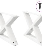 vidaXL Крака за масичка за кафе 2 бр. бели 50 x (30-313) см стомана