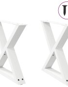 vidaXL Крака за масичка за кафе 2 бр. бели 50 x (42-433) см стомана