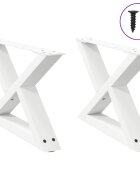 vidaXL Крака за масичка за кафе 2 бр. бели 60 x (30-313) см стомана