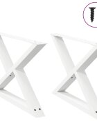 vidaXL Крака за масичка за кафе 2 бр. бели 70 x (42-433) см стомана