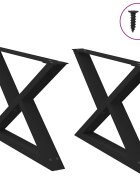 vidaXL Крака за масичка за кафе 2 бр. черни 70 x (42-433) см стомана