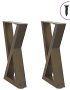 vidaXL Крака за масичка за кафе 2 бр. естествена стомана 28 x (42-433) см стомана