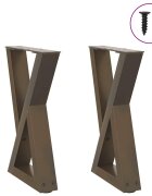 vidaXL Крака за масичка за кафе 2 бр. естествена стомана 38 x (42-433) см стомана