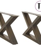 vidaXL Крака за масичка за кафе 2 бр. естествена стомана 60 x (30-313) см стомана