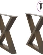 vidaXL Крака за масичка за кафе 2 бр. естествена стомана 60 x (42-433) см стомана