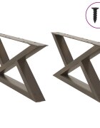 vidaXL Крака за масичка за кафе 2 бр. естествена стомана 70 x (30-313) см стомана