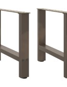 vidaXL Крака за масичка за кафе естествена стомана 2 бр. 60 x (42-43) см стомана