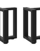vidaXL Крака за масичка за кафе Т-образни 2 бр. черни 28x25x(42-43) см стомана