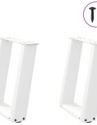 vidaXL Крака за масичка за кафе U-образни 2 бр. бели 28 x (42-43) см стомана