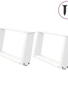 vidaXL Крака за масичка за кафе U-образни 2 бр. бели 60 x (30-31) см стомана