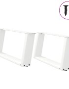 vidaXL Крака за масичка за кафе U-образни 2 бр. бели 70 x (30-31) см стомана