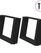 vidaXL Крака за масичка за кафе U-образни 2 бр. черни 50 x (30-31) см стомана