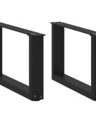 vidaXL Крака за масичка за кафе U-образни 2 бр. черни 50 x (30-31) см стомана