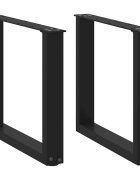 vidaXL Крака за масичка за кафе U-образни 2 бр. черни 50 x (42-43) см стомана