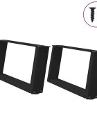 vidaXL Крака за масичка за кафе U-образни 2 бр. черни 70 x (30-31) см стомана