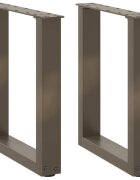 vidaXL Крака за масичка за кафе U-образни 2 бр. естествена стомана 28 x (42-43) см стомана