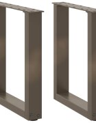 vidaXL Крака за масичка за кафе U-образни 2 бр. естествена стомана 38 x (42-43) см стомана