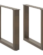 vidaXL Крака за масичка за кафе U-образни 2 бр. естествена стомана 50 x (42-43) см стомана