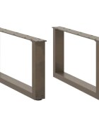 vidaXL Крака за масичка за кафе U-образни 2 бр. естествена стомана 60 x (30-31) см стомана