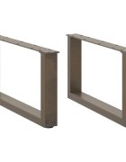 vidaXL Крака за масичка за кафе U-образни 2 бр. естествена стомана 70 x (30-31) см стомана