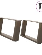 vidaXL Крака за масичка за кафе U-образни 2 бр. естествена стомана 70 x (30-31) см стомана