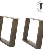 vidaXL Крака за масичка за кафе U-образни 2 бр. естествена стомана 70 x (42-43) см стомана