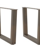 vidaXL Крака за масичка за кафе V-образни 2 бр. естествена стомана 50 x (42-433) см стомана