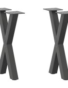 vidaXL Крака за масичка за кафе X-образни 2 бр. антрацит 28 x (42-43) см стомана