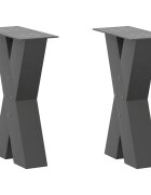 vidaXL Крака за масичка за кафе X-образни 2 бр. антрацит 28 x (42-43) см стомана
