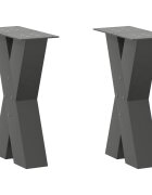 vidaXL Крака за масичка за кафе X-образни 2 бр. антрацит 38 x (42-43) см стомана