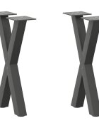 vidaXL Крака за масичка за кафе X-образни 2 бр. антрацит 38 x (42-43) см стомана