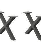 vidaXL Крака за масичка за кафе X-образни 2 бр. антрацит 50x(30-31) см стомана